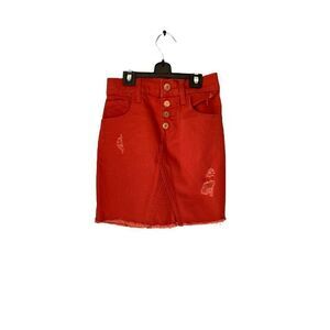 Old Navy girls rust colored distressed adjustable waist skirt/fall colors/size m